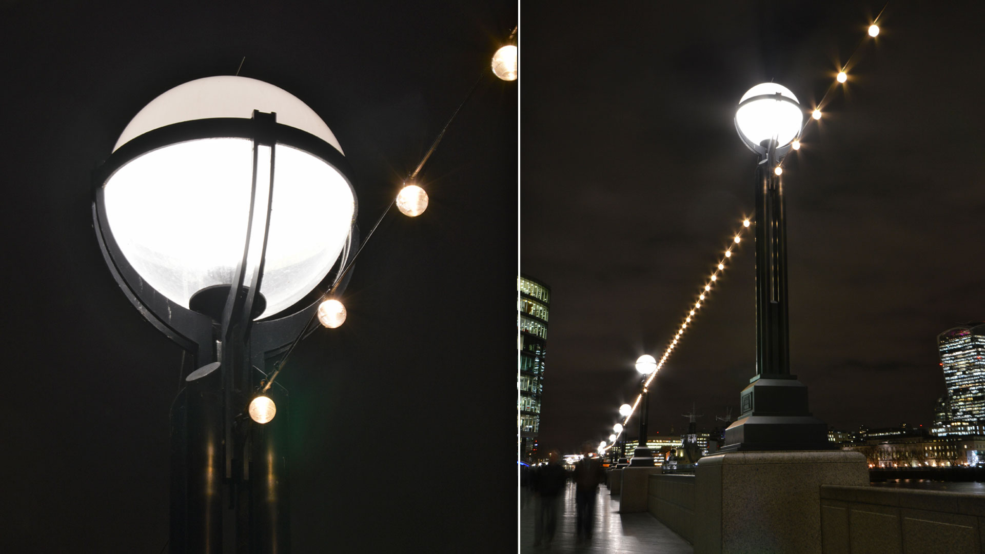 MaxiLED Large Globe Static detail — River Thames Embankment column