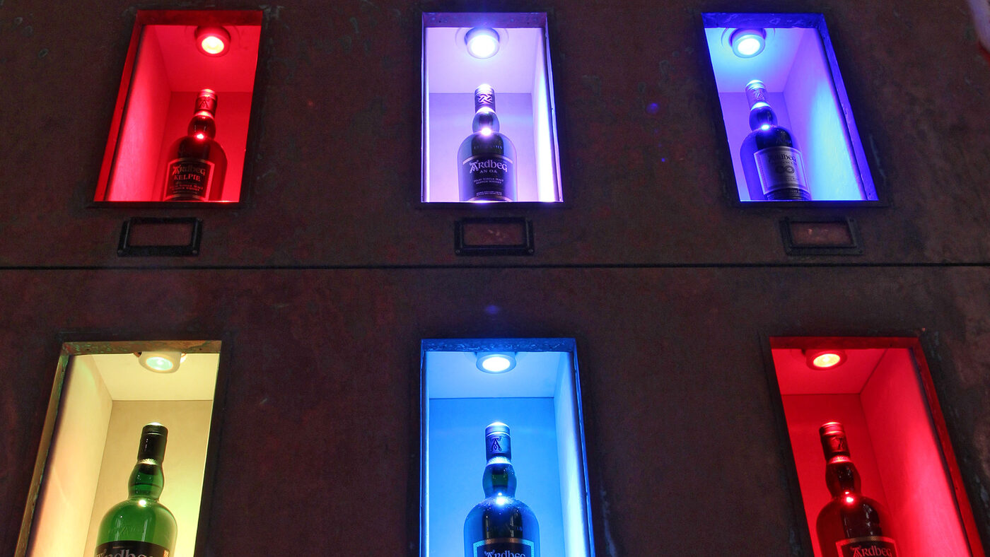 Ardbeg Distillery — visitor experience GU10 colour control